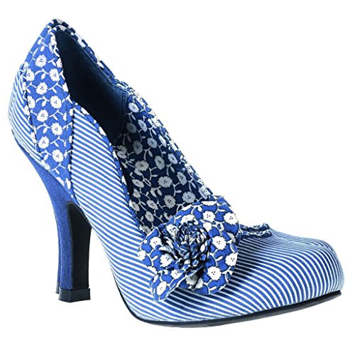 Chaussures et sac assortis Ruby Shoo bleus rayés blanc et noir taille 8 - 4