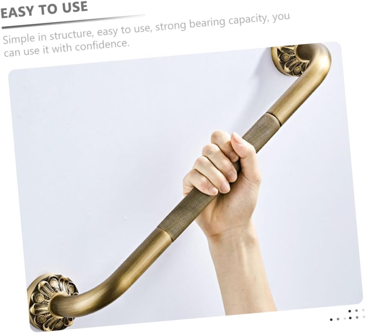 Abaodam Elderly Bathroom Grab Bar Wall-Mounted Safety Rail with Rounded Palm Grip for Shower and Bathtub Multi-Functional Towel Holder Design Strong Bearing Capacity for Seniors and