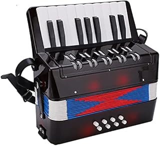 Tomotato Kids Accordions, 17 Key 8 Bass Professional Accordions Toy Musical Piano Keyboard Training Spring Instrument for Adult Beginner Kids Playing