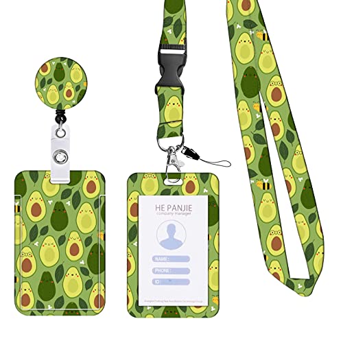 KHDULQ Lanyard, Correa Movil Cuello, Funda Plastico Tarjeta (Avocado Pattern), Adecuado Para Cordones De Teléfonos Móviles,...