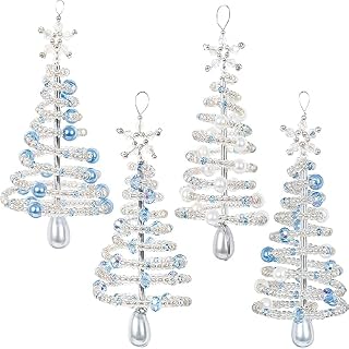 SOLID OAK Beaded Ornament KIT, Christmas Tree Makes 4