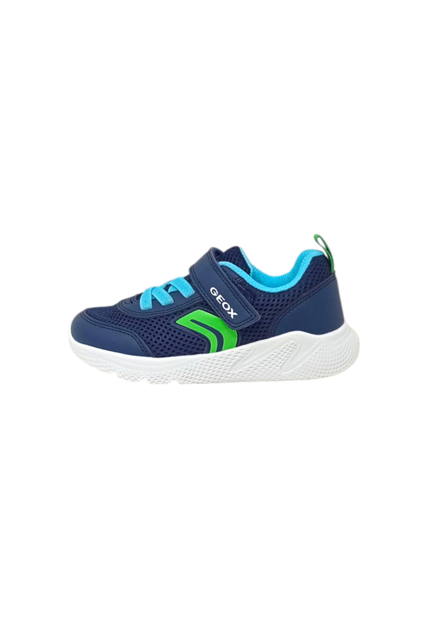 Geox J SPRINTYE BOY A Sneaker, Navy/Lt Green, 0.5 UK