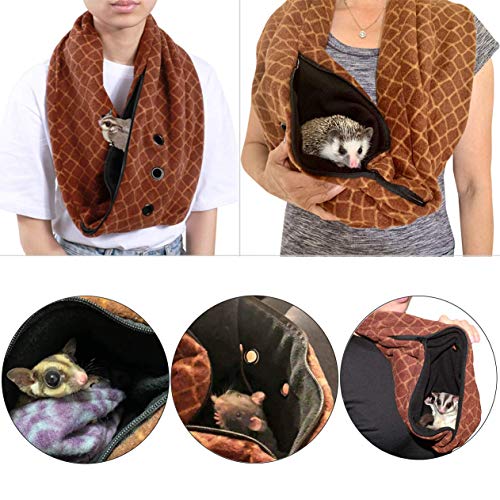 pet bonding scarf - carry bonding pouch - for chinchillas hedgehogs rats sugar gliders guinea pigs rabbits hamsters gerbils squirrels ferrets kittens parrots birds reptiles black