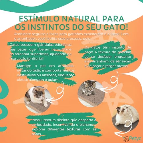 Arranhador PETYC Resistente e Espesso – Papelão Ondulado Dupla Face, Tapete Arranhador para Gatos, P