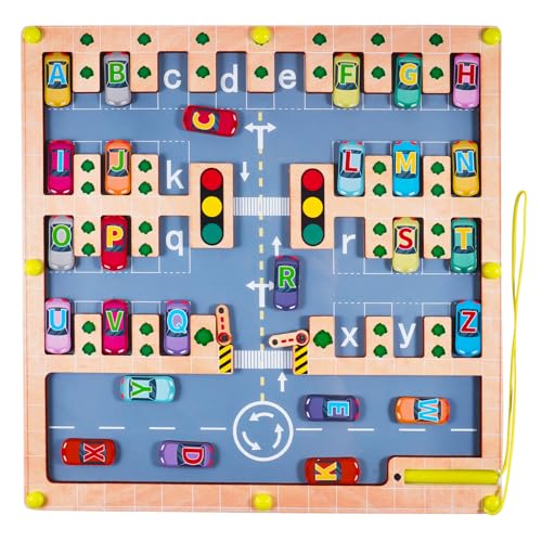 Image of ZapWhiz Magnetic Alphabet Maze, Montessori Toys for 2+ Year Old Boys Girls, Letter Puzzle Sensory Toys for Toddlers, Magnetic Alphabet Letters Kids Activities Education Toys for Ages 2-5 Birthday Gift