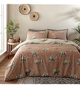 Fusion - Ella the Elephant - Reversible Duvet Cover Set - Single Bed Size in Natural