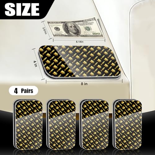 Image of Heavy Duty Hook and Loop Strips with Adhesive (4 Pairs) - 4 inch x 8 inch Extra Large Couch Cushion Non Slip Pads, Stop Sliding Sofa Gripper Tape, Strong Sticky Back Fastener for Furniture & Car Mats - Black