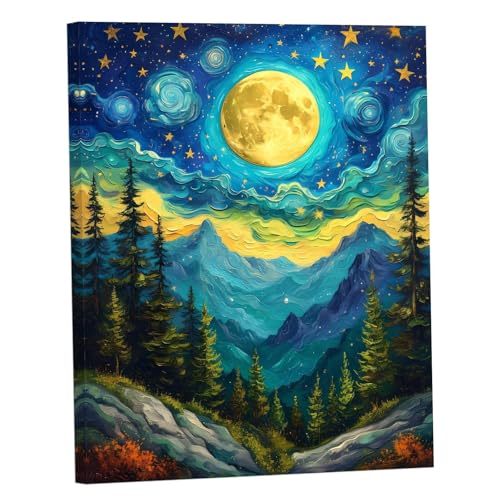 数字油絵風景 2025 Paint by Numbers 木大人初心者簡単手芸 DIY キットホーム オフィス装飾プレゼント 80x110cm Y#B557