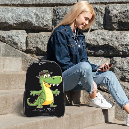 Funny crocodile cartoon Clear Backpack Heavy Duty PVC Transparent Backpack for Concert Work Travel Bag4