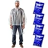 ZENO Disposable Rain Poncho Waterproof with Sleeves - For Adults - Rain Coat with Hood, Pack of 4 - for Women and Men - Hiking, Camping - Drizzle Edition