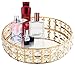 Homtone Plateau décoratif en cristal miroir de 25 cm, plateau de rangement pour cosmétiques, bijoux, bijoux, bijoux, parfum, pour coiffeuse, commode, salle de bain, chambre (doré)