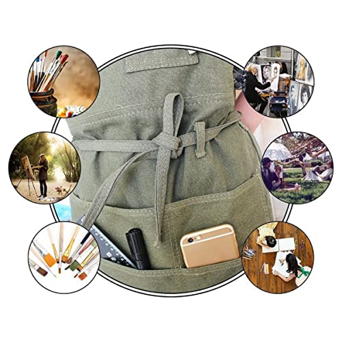 Artist Canvas Apron With Pockets Painting Apron Adjustable Neck Strap/Waist Ties Painter Aprons For Women Men Art Gardening Apron Adjustable M-Xxl #TOP2