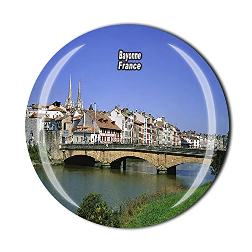 Bayonne France - Imán para nevera (cristal), diseño de recuerdo turístico