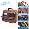 seyfocnia Leather Laptop Bag, Men's 17.3 Inch Messenger Briefcase Business Satchel Computer Handbag Shoulder Bag Fits 17.3 Inch Laptop Computer (Brown) #3