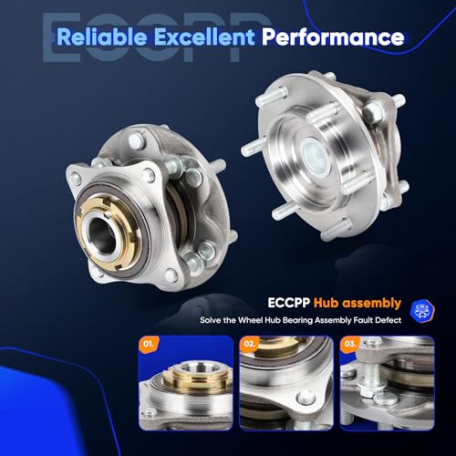 Image of ECCPP 950-004 Wheel Bearing Hub Assembly for Toyota FJ Cruiser 2007-2014 | for Toyota for 4Runner 2003-2024 6 lugs w /ABS Sensor Pre-Greased Sealed