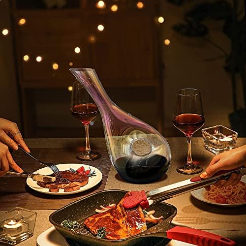 SCSXGO Decanter,Crystal Red Wine Carafe Decanters Accessories Snail Shaped Design , Wine Aerator - 100% Hand Blown Lead-Free Crystal Glass ,Wine Gift Accessories