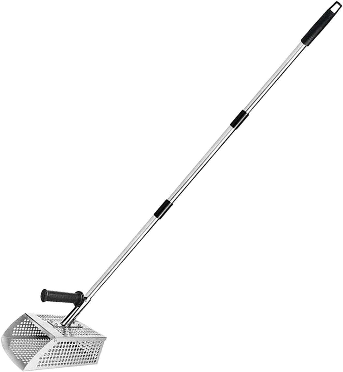 2 in 1 Sand Scoop for Metal Detecting - Multi-Functional Shovel for Shelling, Shark Teeth, Pebbles, Sea Glass - Long Handle Sand Scooper for Beachcombing & Treasure Hunting