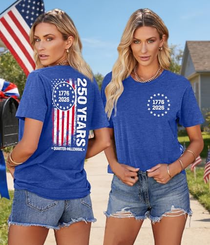 Image of Ithalt Women 4th of July Shirt Fourth of July Shirts USA Sequin Tshirt American Patriotic T-Shirt Stripes Tee Tops
