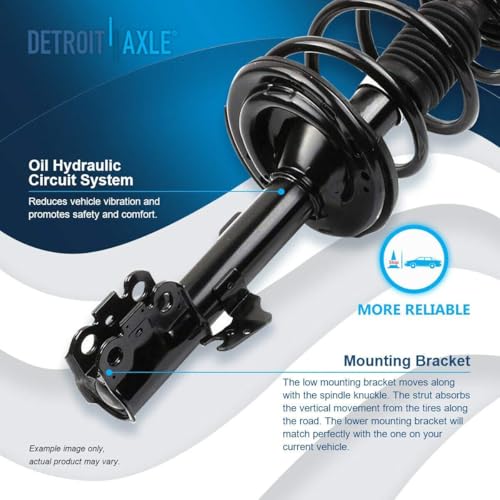 Image of Detroit Axle - AWD Front Steering Knuckles & Hub Bearings Struts Rear Shock Absorbers Replacement for 2007-2010 Toyota Sienna