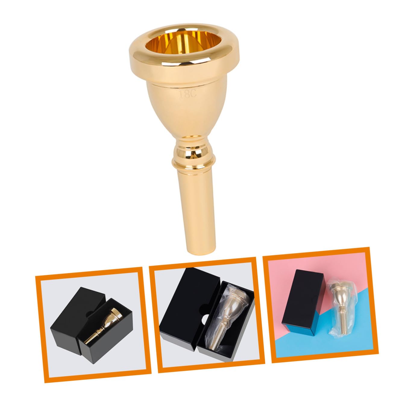 Goldenes 14mm Tuba Mundstück aus Messing für Anfänger