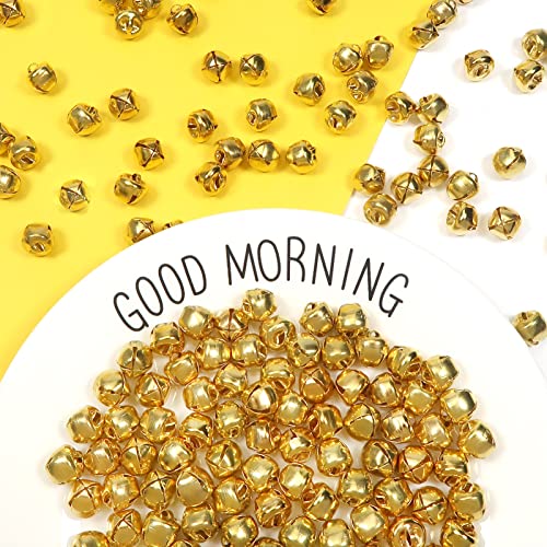 TOAOB 200 Pcs Small Gold Metal Jingle Bells Jingle Bells 10mm for Jewellery Making Christmas Party Decoration Indoor Bells - Image 4