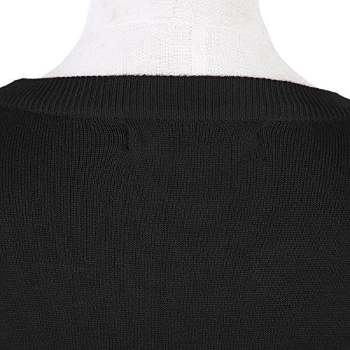 Urban CoCo Women's Long Sleeve Button Down Basic Cardigan Sweater (L, Black)