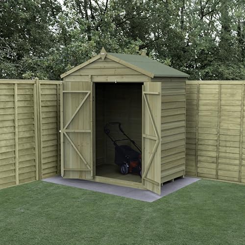 Forest Garden 4LIFE Apex Shed 6x4 - Double Door - No Window