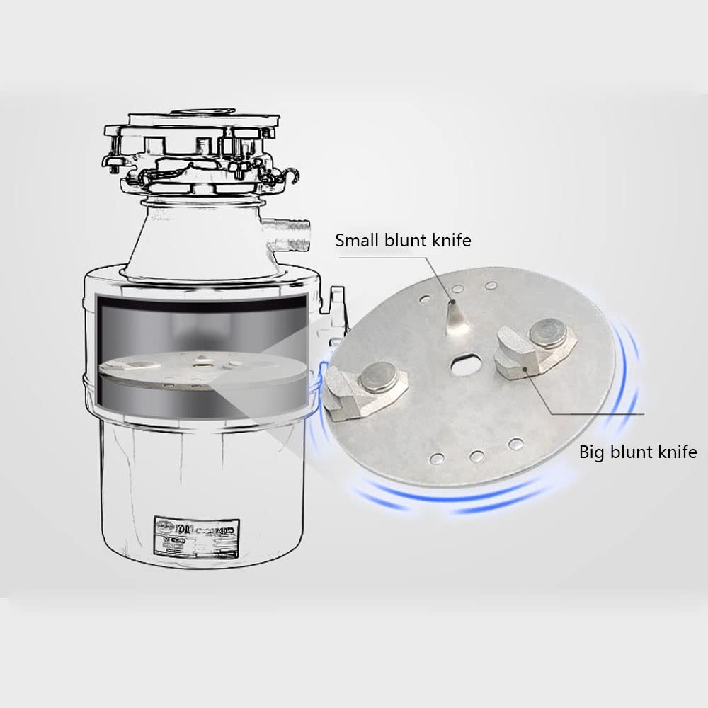 1400 Ml Broyeur De Déchets Alimentaires Ménagers Broyeur De Déchets De Cuisine En Acier Inoxydable Déchiqueteuse/Déchiqueteuse D'ordures Traitement Des Déchets 4200 Tours/Minute 370W