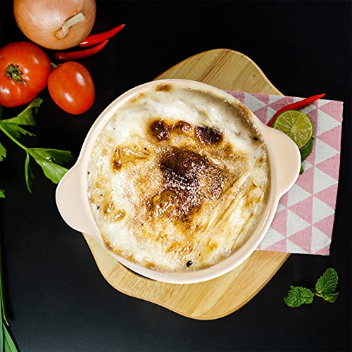 Avla 4 Pack Porcelain Ramekins, 9 Oz Mini Casserole Bowl With Lid And Handle, Ceramic Souffle Soup Creme Brulee Bowls, Oven Safe, Mini Casserole Dish (Polka Dot, Assorted Color) #TOP4