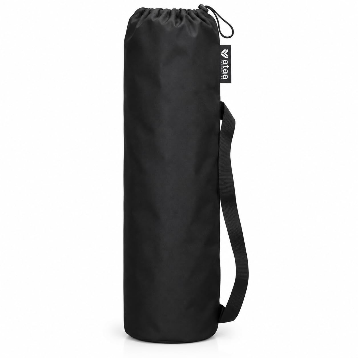 Yoga Mat Bag for Women & Men, Premium Polyester Yoga Mat Carrier with Drawstring Closure & Adjustable Shoulder Strap, Lightweight Durable Waterproof Yoga Carry Bag for Gym, Pilates & Fitness - BLACK-image-10