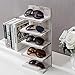 MyGift 5-Tier Vintage Whitewashed Wood Sunglasses Holder for Home Wall Organizer and Retail Display Case