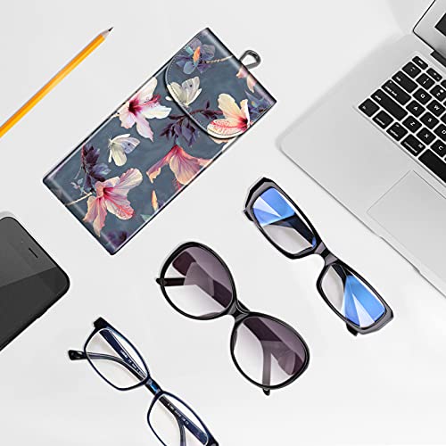 Image of FINTIE Double Glasses Case with Carabiner Hook, Portable Vegan Leather Eyeglass Case Anti-scratch Sunglasses Pouch