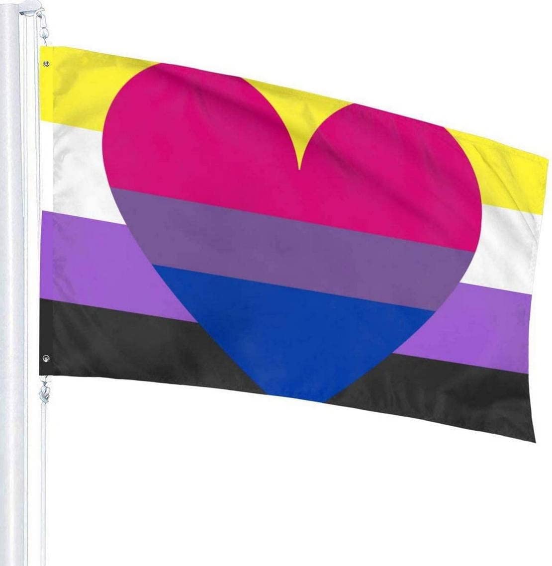 Agender Flag 3x5 ft Non-binary Gender Pride Green Black Gray Identity Sex Agender Flag 3x5 ft Non-binary Gender Pride Green Black Gray Identity Sex