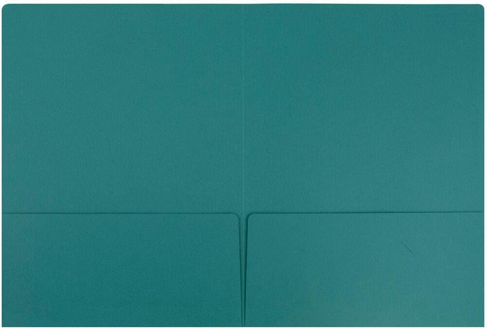 LUXPaper 9" x 12" Presentation Folders | Two Pocket | Teal | 100lb. Cover | 10 Qty