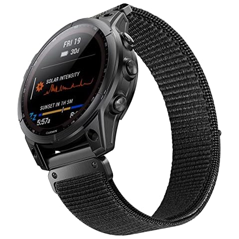 ANBEST 22mm Schleife Nylon Uhrenarmband für Fenix 7/Fenix 6/Fenix 5 Armband, Ultraleichtes schnell trocknendes Klettband für Fenix 6 Pro/Epix 2/Forerunner 955/945/935 Smart Watch Cover