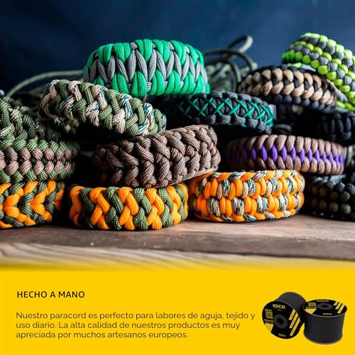 Miniatura 6 de Edcx Paracord 4 Mm, Más De 35 Colores Sólidos 10 M, 15m, 30m, 50m, 100m, 300m Ideal Para Camping, Al Aire Libre Cuerda 100 Nailon 4mm Cuerda Tactica 550 Tipo Iii