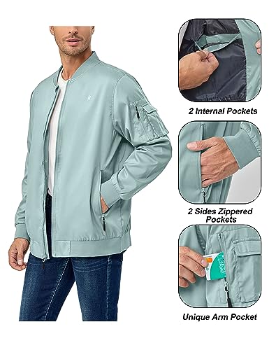 Image of Little Donkey Andy Men's Lightweight Bomber Jacket Causal Fashion Flight Windbreaker Fall Spring Outdoor Coat