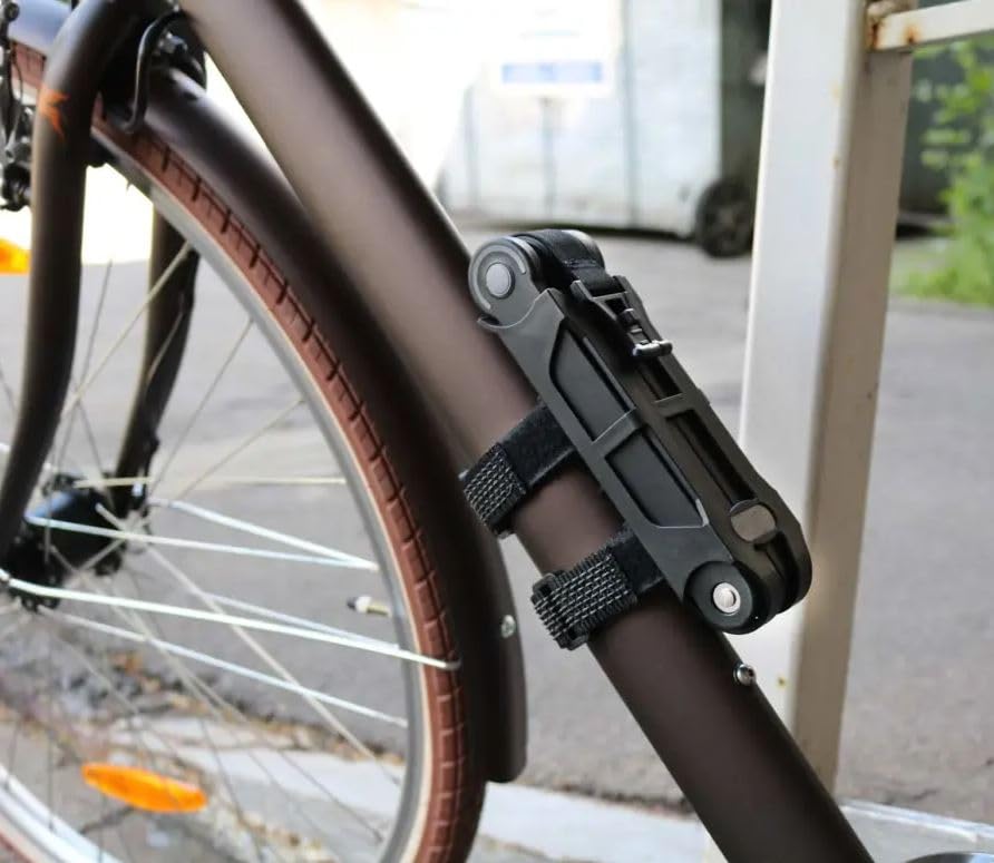 Ruhr-West Manufaktur Fahrradschloss mit hohe Sicherheit  Faltschloss fr  Fahrrad, Motorrad, E-Bike  sicherer Diebstahlschutz inkl. Halterung   Fahrrad Schloss aus gehrtetem Stahl, 80cm Lnge : Amazon.de: Sport &  Freizeit
