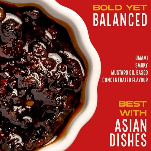 Image of RAMANO'S Blackbean Chilli Oil 240gms, Savoury & Spicy with Fermented Black Beans, Sichuan Peppercorns, 5 Unique Chillies Blends with Umami Flavour, Ideal for Stir-Fries, Noodles, Rice, Pizza & Pasta