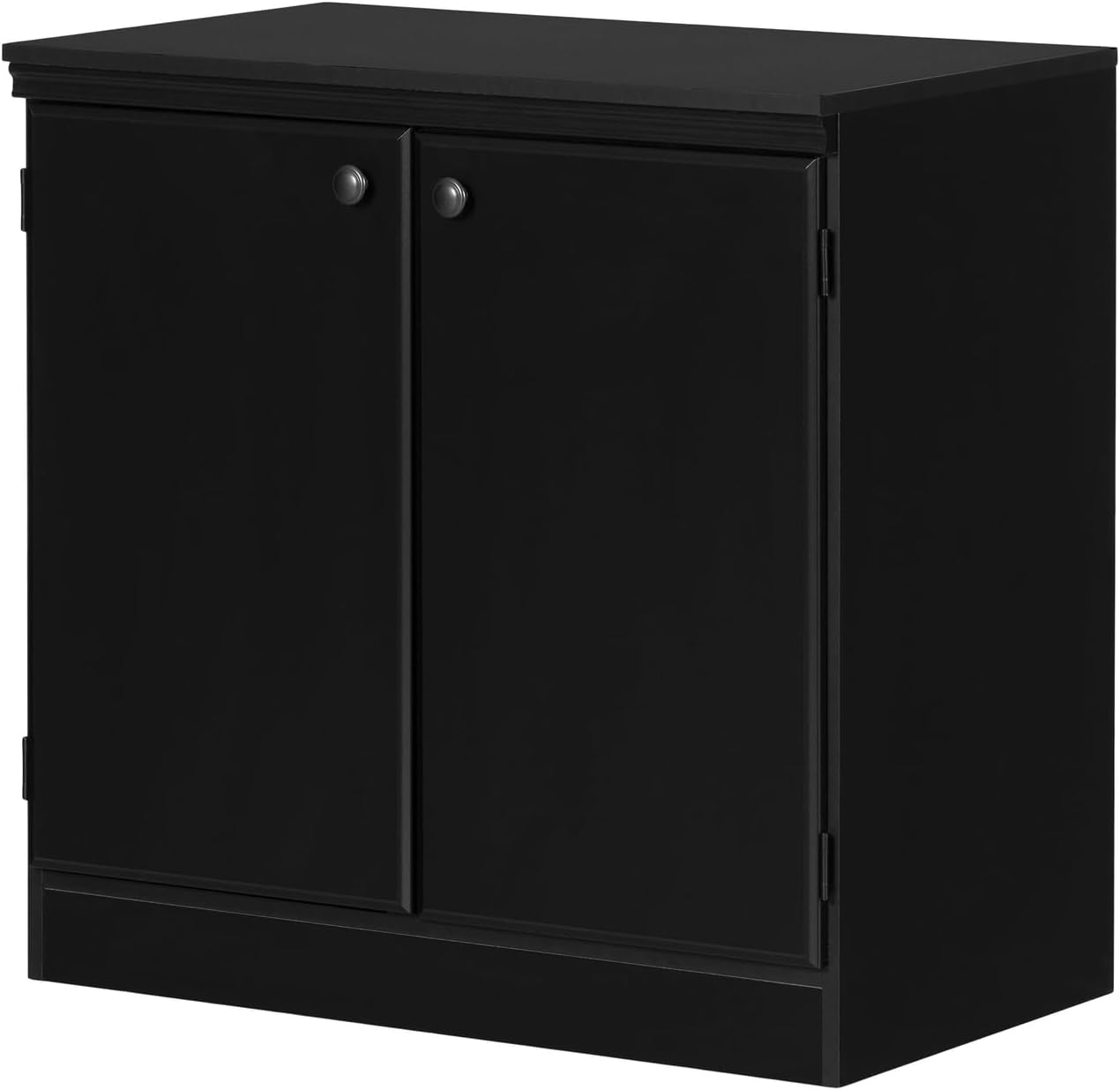 South Shore Morgan Small 2-Door Storage Cabinet, Pure Black (7270722)