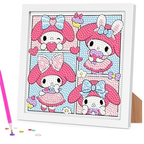 Image of PATPAT Diamond Painting Kit 7 Inch Wooden Frame for Kids | Hands-On Craft Activity, Focused Creative Time, Wooden Frame Display for Beginners