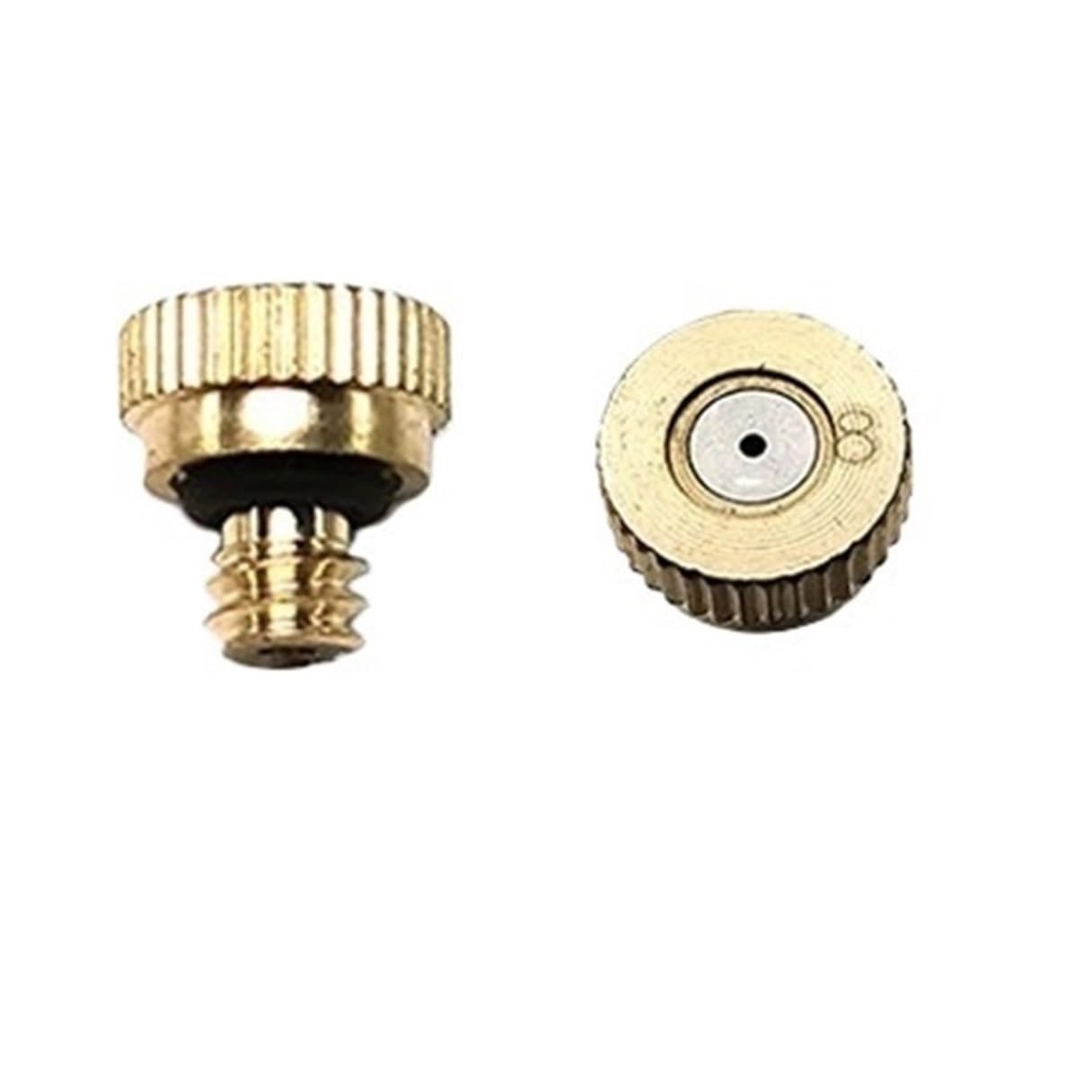 Brass Mister Nozzles 20Pcs Threaded Brass Misting Nozzle 0.1-0.8mm Orifice Water Mister Parts Fog(0.8mm)