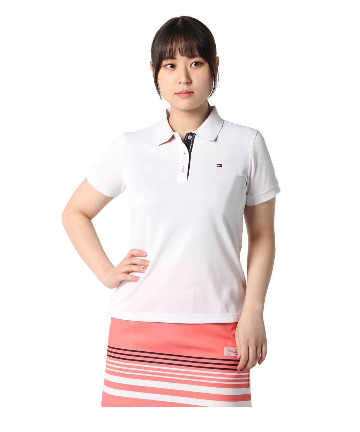 【サイズ L☆極美品】トミーフィルフィガー　ポロシャツ　ゴルフ　レディース　白 トミー ヒルフィガー ゴルフ（TOMMY HILFIGER GOLF