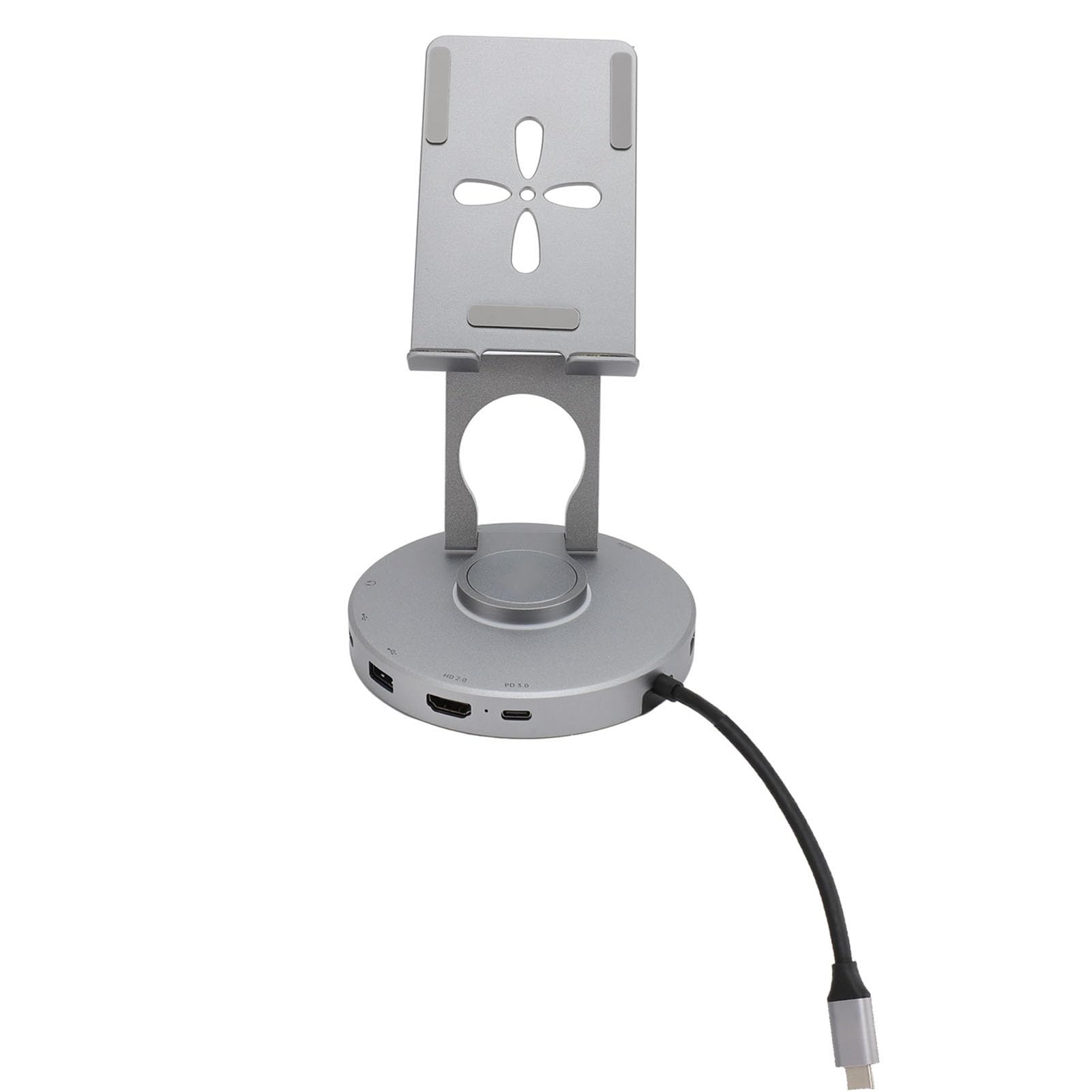 10-calowy Stojak USB C HUB Obrotowy Stojak na Tablet Typu C z Interfejsem Multimedialnym 4K HD USB A 2.0 3.0 100 W PD Ładowanie Telefonu 15
