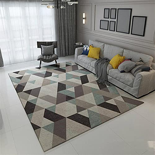 Tapis graphique moderne bleu gris noir moquette rectangulaire - 2