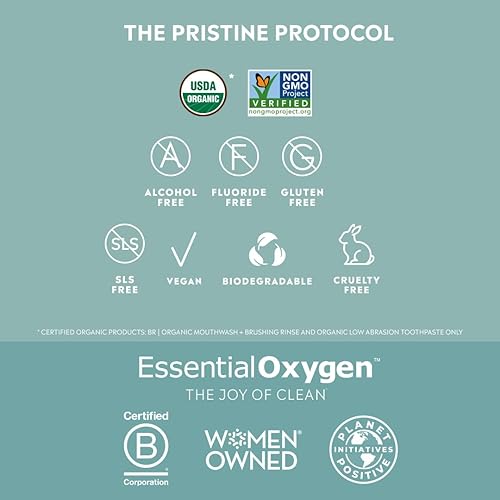 Miniatura 3 de Essential Oxygen Pristine Protocol Un sistema de 3 pasos (1. enjuague 2. cepillo 3. pulido) para tu mejor sonrisa alguna vez, 3 unidades, paquete