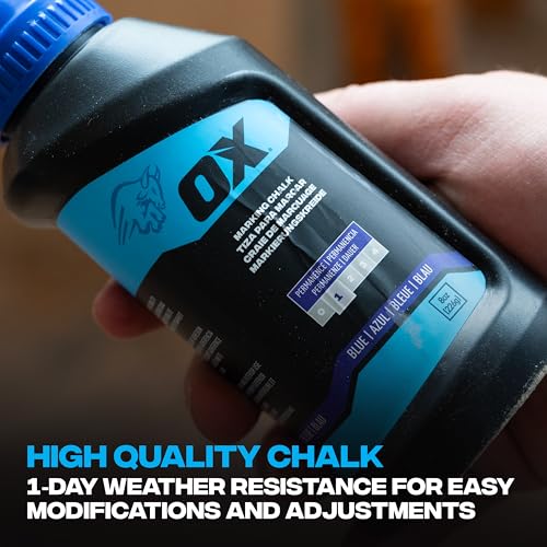 OX Pro 226g/8oz Standard Blue Marking Chalk - Permanence 1, Ideal for Temporary Marking on Multiple Surfaces, General Construction Chalk Line Refills for Chalk Reels 7 OX Pro 226g/8oz Standard Blue Marking Chalk - Permanence 1, Ideal for Temporary Marking on Multiple Surfaces, General Construction Chalk Line Refills for Chalk Reels - Image 7