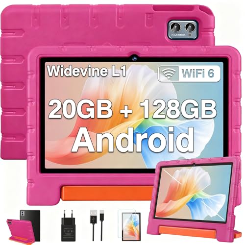 ZIOVO Tablet 10 Zoll Android mit 20GB RAM+128GB ROM(TF 1TB), 5G WiFi 6, Octa-Core, Widevine L1, Face...