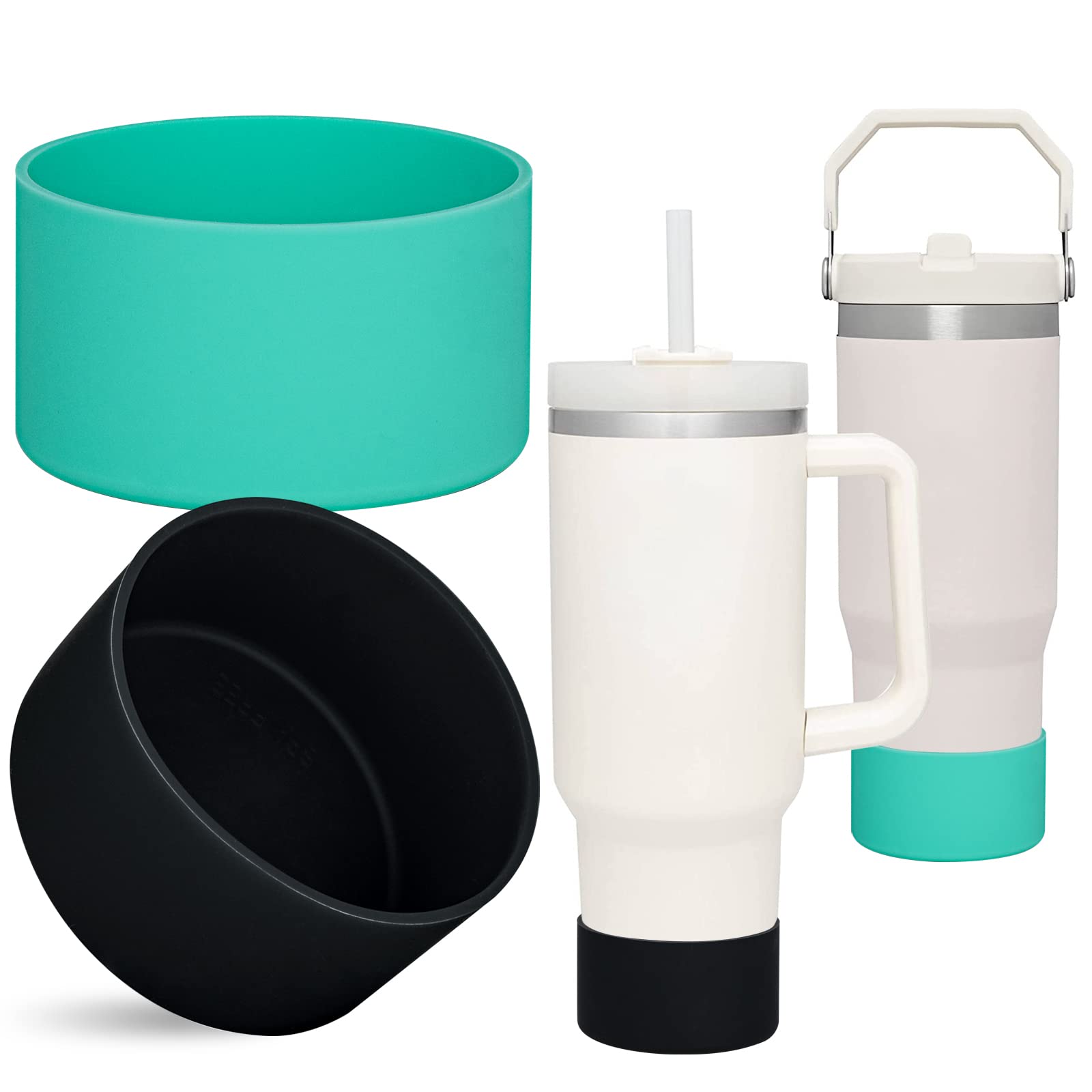 QIANHAI Silicone Boots for Stanley Quencher Adventure 40oz Tumbler with Handle & Stanley IceFlow 30oz 20oz, Bottle Bottom Sleeve, Sport Water Bottle