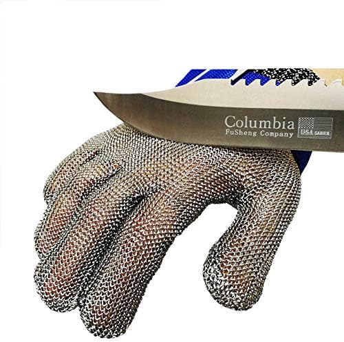 Miniatura 2 de Guantes de acero inoxidable resistentes a cortes, protección de grado 5, cómodos guantes de seguridad para corte de cocina para múltiples usos (L)